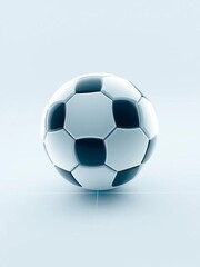 Naklejka premium White soccer ball surrounded by subtle grid lines on a clean background, geometry, design
