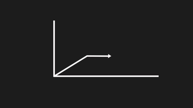 Arrow chart animation with white chart suitable for data analysis presentations, financial reports, business projects, educational videos.