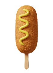 Isometric Corn Dog,isolated on a transparent background