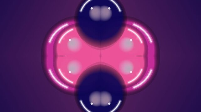 Looping animation of spinning fidget spinner on purple background