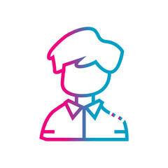 User profile avatar icon in modern line style with gradient color, account and personal profile concept vector illustration.