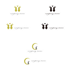 Cute Rabbit and Crescent Moon Logo Design for Dreamy Branding © SEI DESIGN