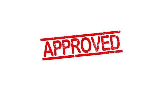 Approved rubber stamp animation. approved texture text Up to down motion graphics. stamp zooming and hit effect 4k video.