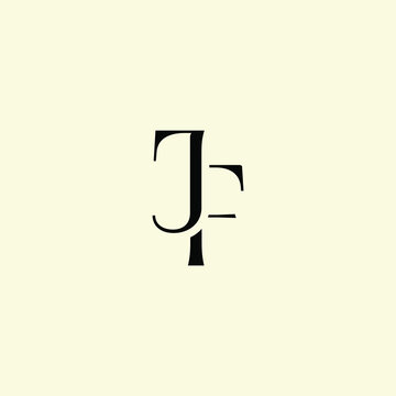 Elegant Intertwined J and F logo design. JF monogram. Modern, sophisticated branding symbol suitable for luxury fashion, design studios, and editorial logos.