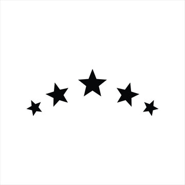 Five stars rating rank arranged in an arch shape icon
