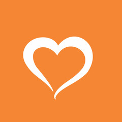 Orange color and heart backgroung 