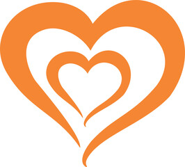 Orange heart love art 