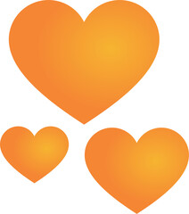Orange heart love line art  