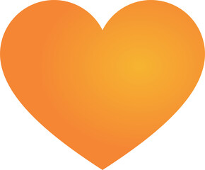 Orange heart love line art  