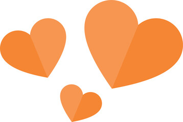 Orange heart love line art  