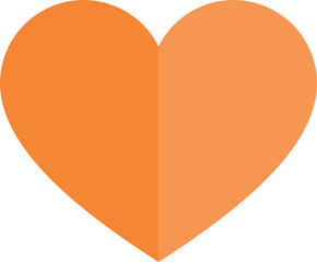 Orange heart love line art  