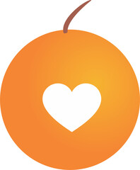 Orange fruit and heart icon