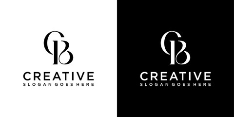 Fototapeta premium CB or BC initial letter logo design vector concept