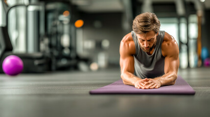 Fototapeta premium young man doing fitness exercise