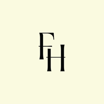 Elegant Intertwined F and H logo design. FH monogram. Modern, sophisticated branding symbol suitable for luxury fashion, design studios, and editorial logos.