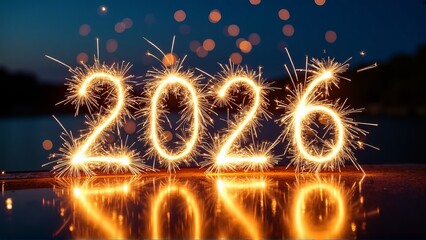 2026 Sparkler Light Trails Celebration Night Background HD