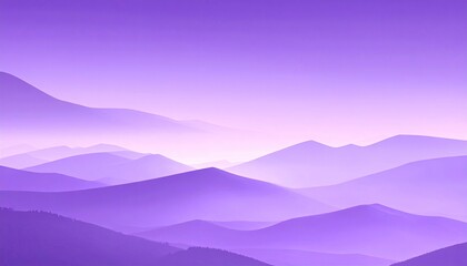 Hazy purple mountain layers fade into a soft, pastel sky