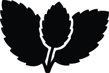 silhouette aromatic mint leaf sprig for herbal medicine vector design © Golshan Ara Monny