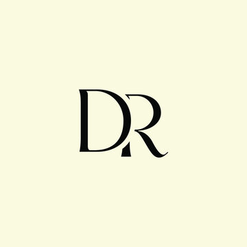 Elegant Intertwined D and R logo design. DR monogram. Modern, sophisticated branding symbol suitable for luxury fashion, design studios, and editorial logos.
