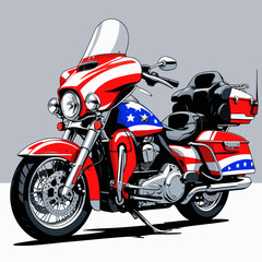 Fototapeta premium motorcycle with American flag pattern