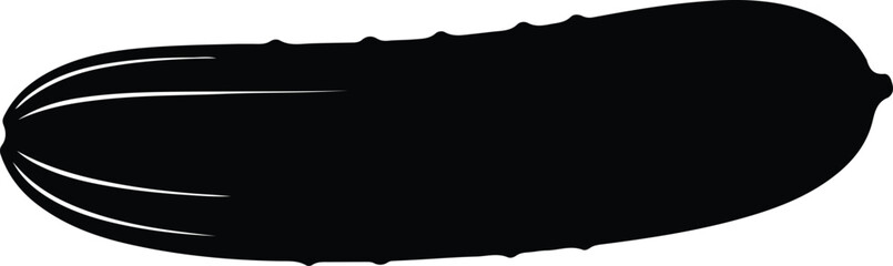 Obraz premium silhouette fresh garden cucumber vegetable icon isolated on white background vector design