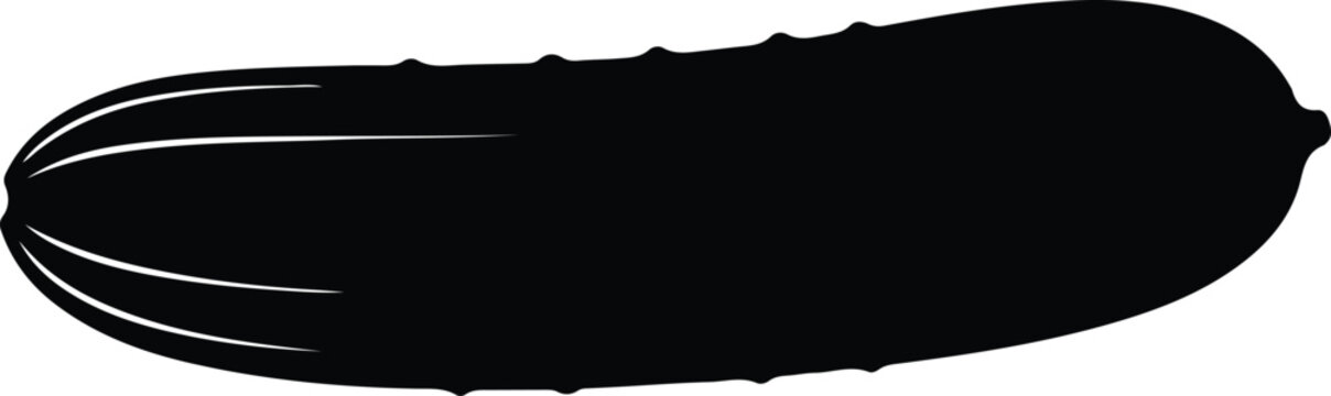 silhouette fresh garden cucumber vegetable icon isolated on white background vector design