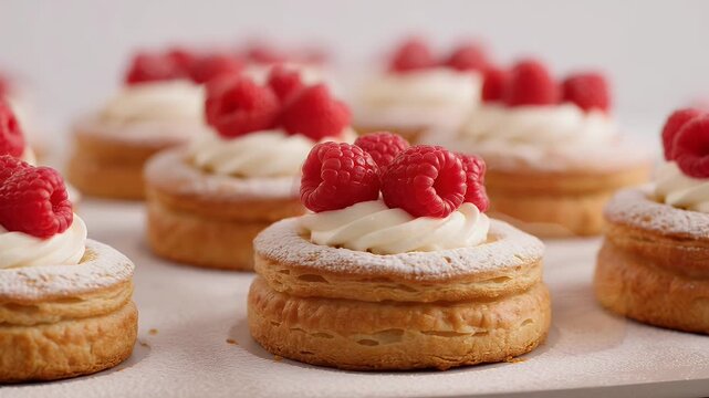 Delicious Raspberry Cream Puffs - A Delightful Dessert Treat.