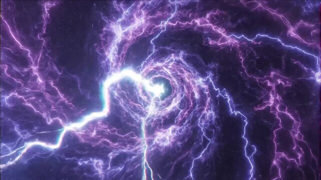 vibrant cosmic vortex with energy and lightning