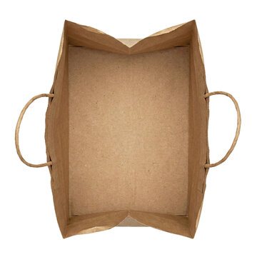 Top down view into empty brown paper bag