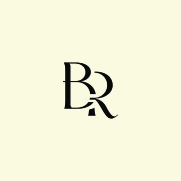 Elegant Intertwined B and R logo design. BR monogram. Modern, sophisticated branding symbol suitable for luxury fashion, design studios, and editorial logos.