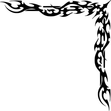 Neo Cyber Tribal Corner Frame, Gothic Tribal Corner Graphic
