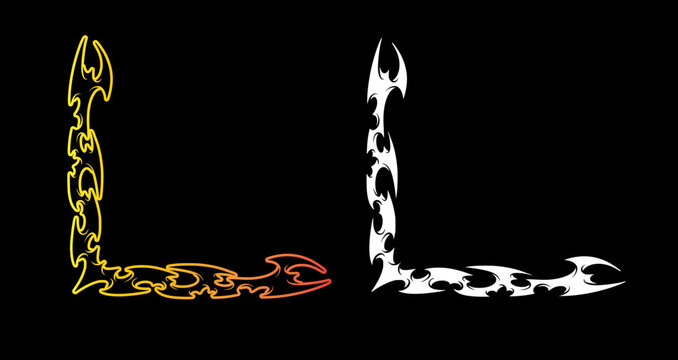 Neo Cyber Tribal Corner Frame, Gothic Tribal Corner Graphic