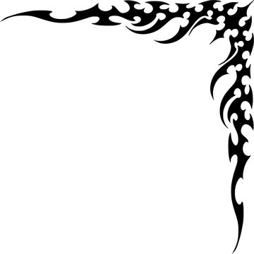 Neo Cyber Tribal Corner Frame, Gothic Tribal Corner Graphic