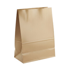 Brown paper bag isolated on transparent background