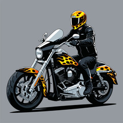 Fototapeta premium motorcycle with fire pattern