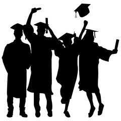 Celebrating Graduation Silhouette