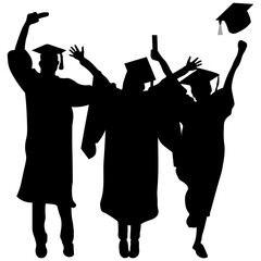 Celebrating Graduation Silhouette