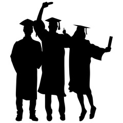 Celebrating Graduation Silhouette