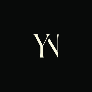 Elegant Intertwined Y and N logo design. YN monogram. Modern, sophisticated branding symbol suitable for luxury fashion, design studios, and editorial logos.