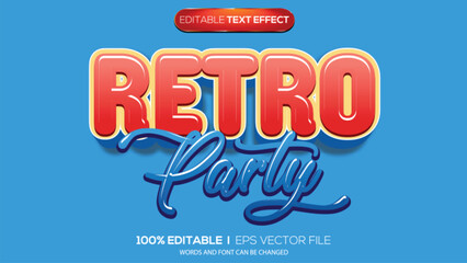 Obraz premium 3D text effect retro party theme