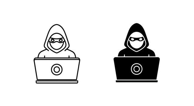 Hacker Icon Set Vector &ndash; Cyber Security Anonymous Programmer Illustration Design