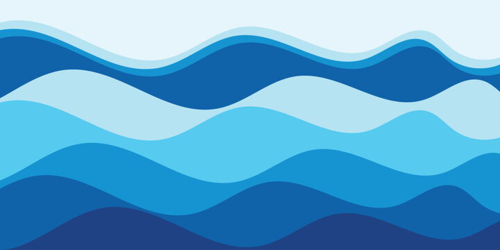 Sea waves abstract layered vector background illustration and sea beach EPS 10 modern desian