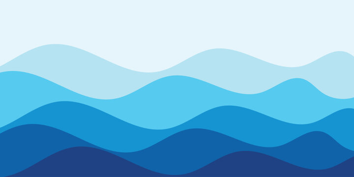 Sea waves abstract layered vector background illustration and sea beach EPS 10 modern desian