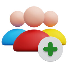 Fototapeta premium 3D Add Friend Group Icon