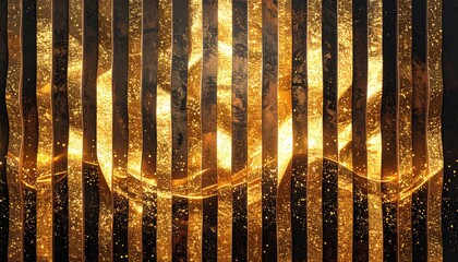 Golden light shines through vertical textured bars