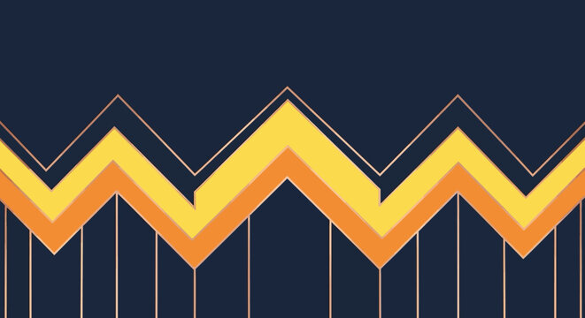 Abstract geometric chevron pattern with dark and vibrant tones