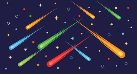 Colorful Meteor Shower Background © Ahda