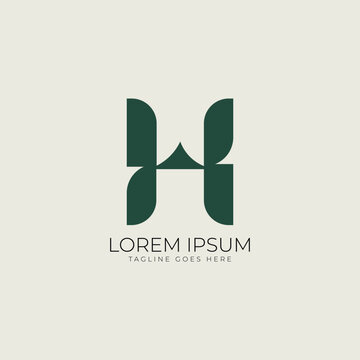 Modern Abstract Letter H Logo Design, Green & Sleek Brand Identity