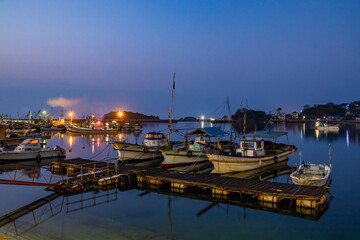 鞆の浦 漁港 夜明