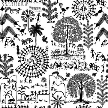 warli allover for painting design